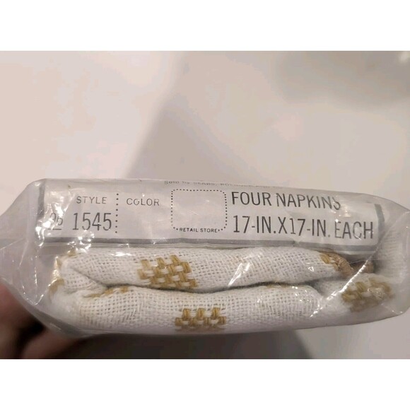 Sears Perma Press Napkins Vintage NOS NIP  17 " Napkins Style 1545 Scotchgard - Picture 3 of 4